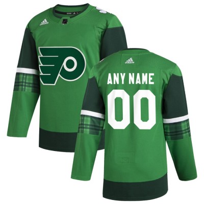 Philadelphia Flyers Men's Adidas 2020 St. Patrick's Day Custom Stitched NHL Jersey Green